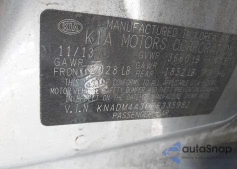 2014 Kia Rio Lx from USA, damaged, VIN KNADM4A36E6335982